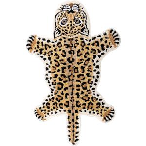 Brown Leopard Bath Mat for Bathroom, Funny Cheetah Print Cute Cartoon Bathroom Rugs Non Slip Animal Shaped Absorbent Bathtub Mat Plush Shower Door Mat Decor 39.3x25.5 Inch
