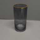 Ins Modern Glass Vase Crystal Gray Glass Vase for Home Office Decor (Crystal Grey) (7.9inX3.9in)