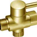 Brass Shower Arm Diverter Valve for Hand Held Showerhead and Fixed Spray Head,G 1/2 3-Way Bathroom Universal Shower System Replacement Part (Brushed Gold)
