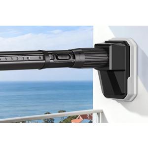FADOTY Tension Curtain Rods No Drilling, Extra Long Tension Rod 41-139 Inch, Heavy Duty Shower Curtain Rod for Outdoor Patio Bathroom Windows Room Divider, Adjustable, Anti-Slip, No Rust, Black
