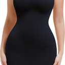 Shapewear Slips for Under Dresses, Full Slip Dress for Women Tummy Control Body Shaper Seamless Shaping Dress (XX-Large, Black-1)