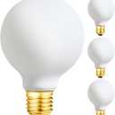 LEOOLS LED Light Bulb G25/G80 Dimmable Flick-Free Matt White 6W Soft White 3000k CRI95 600LM, 60W Equivalent Vintage LED Edison Globe Light Bulb,E26 Standard Base, 4 Pack