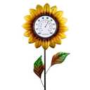 Mothers Day Gifts Outdoor Thermometers for Patio - Waterproof Sunflower Outdoor Indoor Thermometer with Stake Decorative for Yard Garden Wall Living Room Decor, Large Easy-Read No Require Batteries