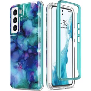 Esdot for Samsung Galaxy S22 Case,Military Grade Passing 21ft Drop Test,Rugged Cover with Fashionable Designs for Women Girls,Protective Phone Case for Galaxy S22 6.1" Opal Marble Purple