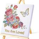 Ludeanetti 8"x8"Framed Diamond Painting Art kit for Adults with Stand 5D Special Shaped Drills Desktop Ornament Gift for Her,Mothers Day Gift