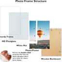 JCJMY 16x24 Picture Frame with Mat for Poster Photo and 40x60 cm Canvas, Display 14x20 with Mat or 16 x 24 without, Wood 16 by 24 Wall Gallery Poster Photo Frame, White