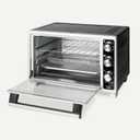 Amazon Basics 6-Slice 23-QT Toaster Oven with Built-In Air Fryer, 7-In-1 Cooking Options, 60-Min Timer & Adjustable Temperature (200F - 450F), With Accessories, 1500W, Stainless Steel, Silver/Gray