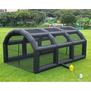 22ft Long Oxford Inflatable Baseball Batting Cage Baseball with Blower Hitting Bearing Field with Durable Baseball Netting for Club Trainning (Black, 22ft L×15ft W ×10.5ft H)