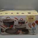 Rachael Ray Cucina Dishwasher Safe Hard Anodized Nonstick Cookware Pots and Pans Set, 12 Piece, Gray with Orange Handles