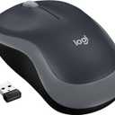Logitech M185 Wireless Mouse, 2.4GHz with USB Mini Receiver, 12-Month Battery Life, 1000 DPI Optical Tracking, Ambidextrous PC/Mac/Laptop - Swift Grey