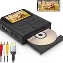 VHS to DVD Recorder, VCR to DVD Recorder-Convert Photos and Videos Between VHS,VCR,Memory Card，DVD and USB. Phone can use a Free app to Burn Videos and Photos, Also has TV Recording Function(Black）