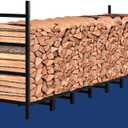 USCNC 8FT Matte Black firewood rack outdoor Indoor Holder for Fireplace Wood StorageOutdoor Indoor Metal Wood Pile Storage Organizer, Patio Logs Stand tool
