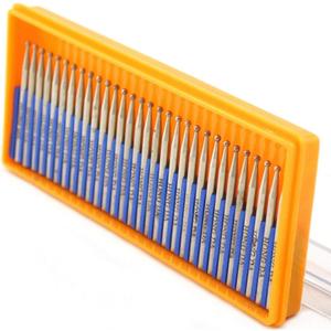 JINGLING Diamond Ball Burrs 2mm Round Grinding Bits Stone Shank 2.35 Pack of 30Pcs (Head Diameter 2mm)