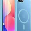 SPIDERCASE Designed for iPhone 16e Case,Magnetic Translucent with 2PCS Tempered Glass Screen Protector Anti-Fingerprint Anti-Scratch Phone Case for iPhone 16E 2025 6.1'', Light Blue