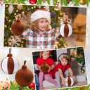 2 Pcs Christmas Pillows 7 Inch Round Christmas Ornament Shaped Throw Pillow Cute 3D Ball Xmas Throw Cushion Decoration for Bed Couch Sofa Chair Living Room(Brown and White)