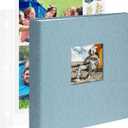 1DOT2 8.5x11 Inch Large 3 Ring DIY Scrapbook Photo Album with 30 Plastic Sleeves 60 Pages Blank Scrapbooks, 8.5 x 11 Scrap Book Albums for Baby Travel Wedding Graduation kids (Cyan Blue)