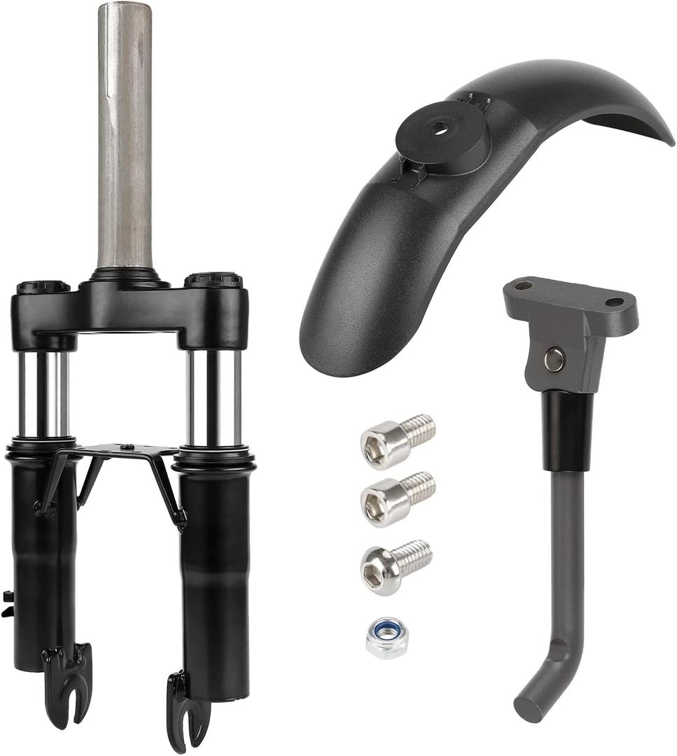 MIMIRACLE Front Suspension Kit Fork Suspension Compatible with Xiaomi M365/Pro/Pro2/1S Electric Scooter Shock Absorption Parts Anti-Vibration Accessories with Foot Stand and Front Fender
