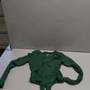 Avidlove Bodysuits for Women Long Sleeve Lace V Neck Body Suits Double Lined One Piece Leotard Shirt Going Out Tops (Small, Green)