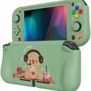 PlayVital ZealProtect Protective Case for Nintendo Switch Lite - Enhanced Grip, for Nintendo Switch lite Ergonomic Hard Shell with Screen Protector, Thumb Grips & Button Caps - Cozy Gamer Bear