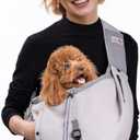 Dog Carrier Sling,Dog Carriers for Small Dogs & Cats Under 15 lbs,Puppy Carrying Backpack Pet Purse with Pockets,Adjustable Shoulder Strap,Hands Free for Travel (Grey)