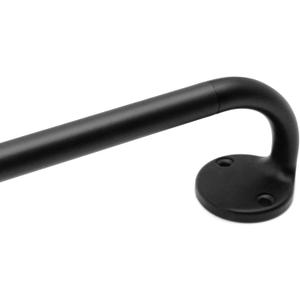 Blackout Curtain Rod 48-88, 3/4 Inch Curtain Rods for Windows Adjustable, Wrap Around Heavy Duty Telescoping Curtain Rods for Bedroom, Living Room, Black