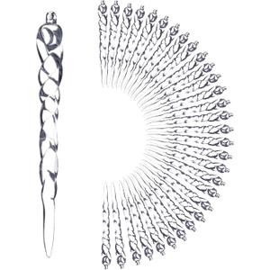 Christmas Ornaments 30pcs Crystal Hanging Acrylic Icicle Drop Xmas Tree Decoration Winter New Year Holiday Wedding Party Home Office Decor