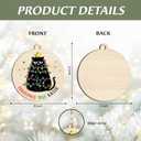 3 x Funny Cat Ornament 2025  Christmas Tree Killer Ornament Wooden Round Holiday Decoration with Cat Wrapped in Lights  Humorous Gift for Pet Lovers, Pet Owners & Christmas Tree Dcor