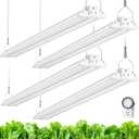 Barrina TX72 4FT Grow Lights for Seed Starting, 288W (4 x 72W, 2000W Equivalent), High PPFD, 5000K Daylight Full Spectrum, Mechanical Timer, Hanging Grow Lights with On/Off Switch Linkable, 4 Packs