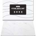 Stone Bath Mat 16 x 24, Non-Slip Diatomaceous Marble Earth Bathroom Rug, Quickly Dry Absorbsent Mat for Bathroom, Toilet, Kitchen, Entry (White)