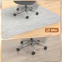 Blvornl Office Chair Mat for Hardwood Floor, 35.4"*47.2" Desk Computer Chair Mat for Hard Wood, Large Anti-Slip Hard Floor Protector, PVC Mat Desk Rug for Office and Home Silver Grey