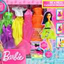Barbie Be a Real Fashion Designer Neon Edition  DIY Dress-Up Craft Kit with Neon Fabrics & Accessories  Design Custom Outfits for Barbie Dolls  Gift for Creative Girls Ages 6+