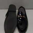 Men's Patent Leather Slip-On Dress Mules Slippers Fashion Printing Comfort Round Toe Low Heel Open Backless Casual Clogs Loafers with Metal Buckle Decoration, Size 46