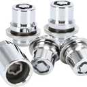 5PCS M12 x 1.5 Car Wheel Lock Lug Nut Set, 4PCS Vehicle Tire Lock and 1PC Key, 00276-00900 Anti-Theft Wheel Locking Lug Nut Set, Compatible with Matrix Avalon ES 300 CT200h