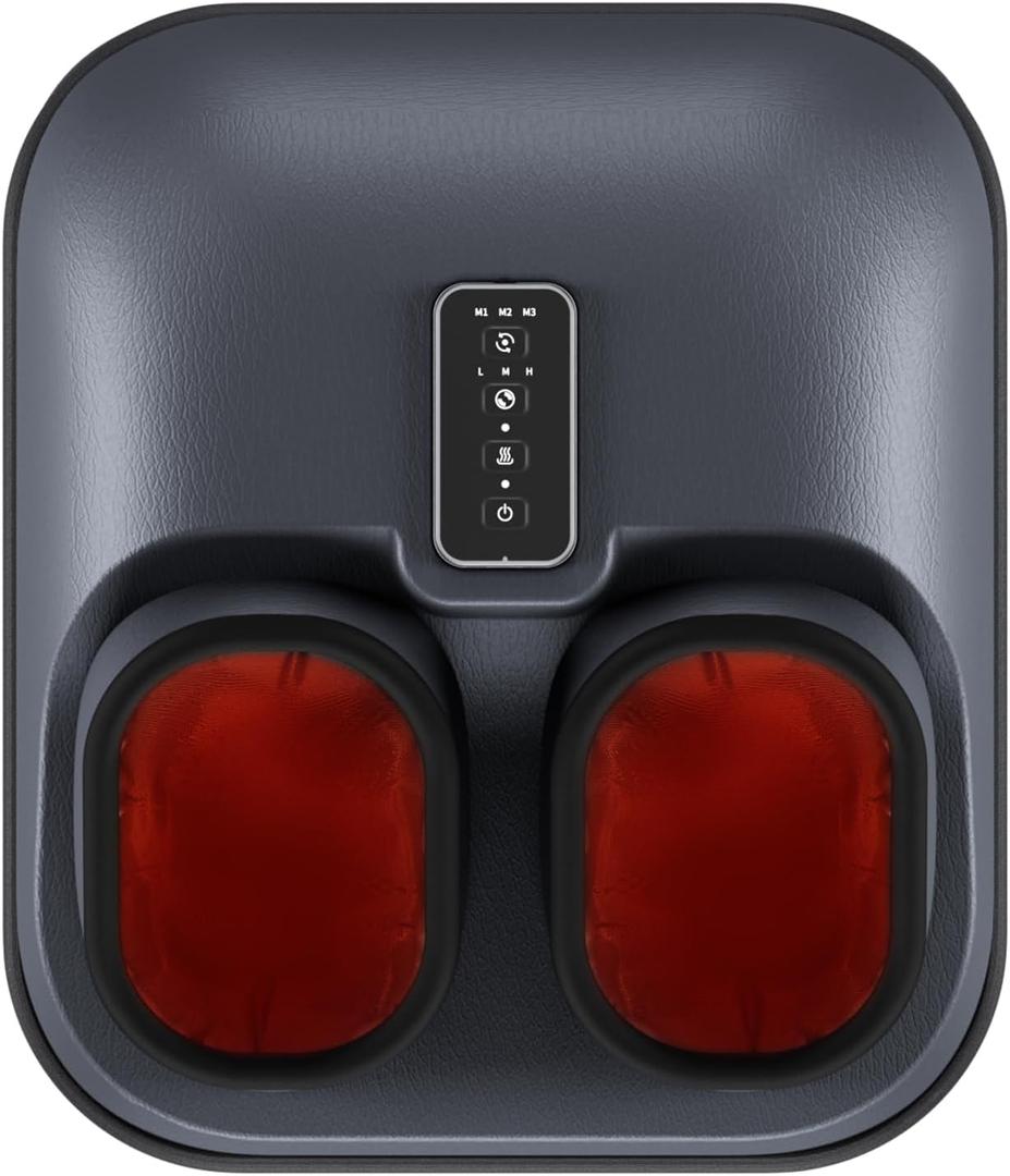 AIRSEE Shiatsu Feet Massager for Neuropathy & Pain Relief, Powerful Muscle Relaxation with Heat, Air Compression & Vibration & Rolling, Deep Kneading for Plantar Fasciitis, Size 12, Ideal Gift