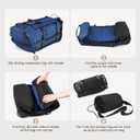 29" 86L Foldable Wheeled Duffle Bag, Waterproof Travel Rolling Backpack with Quilted Bottom, Navy