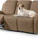 Timeles Recliner Covers for 3 Seater Reclining Sofa Slipcover Furniture Protector for Dogs and Pets Stretch Soft Washable (Three-Seater, Light Brown)