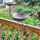 2 in 1 Bird Feeders for Outdoors and Bird Baths, Bird Bath for Deck Railing and Outdoor Bird Feeder, Balcony Bird Feeder and Deck Mounted Bird Bath with Heavy Duty Clamp for Garden Porch Backyard