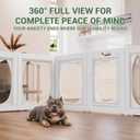 Clear Acrylic Dog Playpen with Door, 12 Panels Large Transparent Pet Fence Indoor with Dog Head Shape, 23.6" Expandable Puppy Playpen with Suction Cups, Easy Assemble for Medium/Small Dogs & Pets