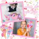 Demonwer 24 Set Mother's Day Flower Bouquet Craft Kit DIY Flower Greeting Card Handmade Bouquet Cards Craft Gifts for Valentine School Classroom Exchange Gift Party Supplies (Heart)