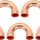 PATIKIL 1/2 Inch ID Copper Pipe Fittings, 5 Pcs 180 Degree Return Bend Copper Pipe Sweat Welding Solder Connection for HVAC Air Conditioning Hydraulic
