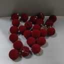Menkxi 20 Pcs Burgundy Velvet Christmas Balls Ornaments 2.76 Inch Flocked Christmas Tree Decorations Plastic Red Xmas Hanging Ornaments for Holiday Party Decorations