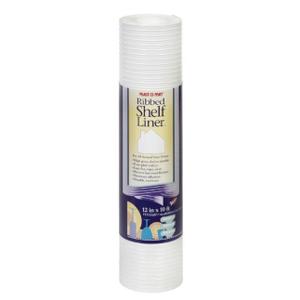Warp's Plast-O-Mat Ribbed Plastic Shelf Liner 10 ft x 12 in White Non-Adhesive Waterproof