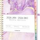 Forvencer 2026 Planner, Weekly and Monthly Calendar Planner for Women, Jan 2026 - Dec 2026, 8.5" x 11", Hardcover Planning Agenda book with Monthly Tabs, Spiral Bound, Inner Pocket, Cute Journal Organizer Notebook for Office School, A4 Size, Light Purple