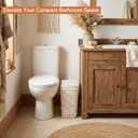 Coeusy Wicker Trash Can with Lid and Liner,Boho Decotative Small Bathroom Trash Cans,Waterproof Slim Waste Basket for Bedroom,Home Office,3 Gallon Cream White