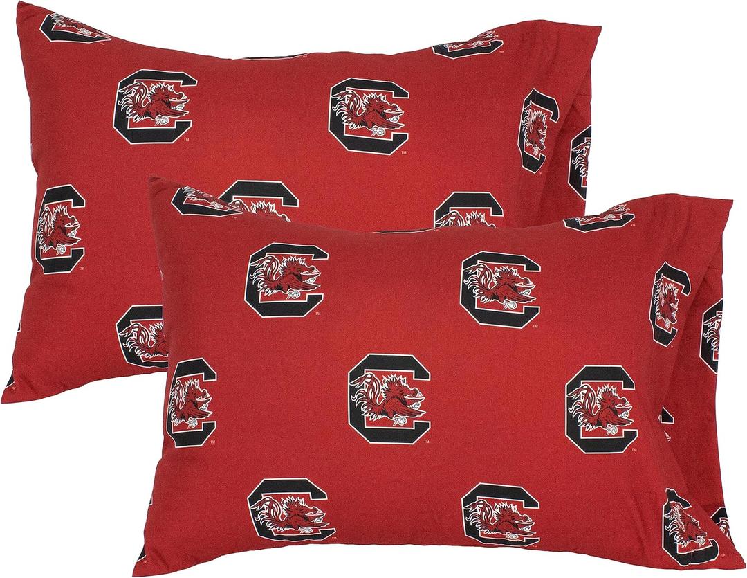College Covers Everything Comfy South Carolina Gamecocks Pillowcase Pair, Standard, 20" x 30", Includes 2 Pillowcases