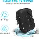 Lacdo Hard Drive Carrying Case for UnionSine Ultra Slim Portable External Hard Drive 250GB 320GB 500GB 750GB 1TB 2TB 4TB 5TB USB 3.0 HDD 2.5 Inch EVA Shockproof Travel Bag, Water Resistant, Black