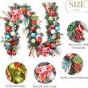 Valery Madelyn 6 Feet Pre-Lit Christmas Garland with Lights for Mantle, Lighted Outdoor Xmas Garland with Multi-Colored Balls & Bows for Home Stairs Fireplace Table Centerpiece Indoor Holiday Decor