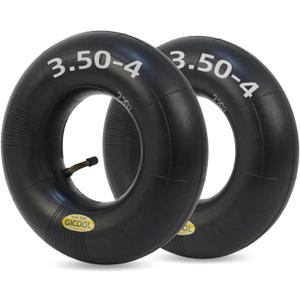 4.10/3.50-4 Replacement Inner Tube, 2 Pack with TR-87 Bent Valve Stem, Heavy Duty, for 10" Tires, Hand Truck Garden Utility Wagon Go Cart