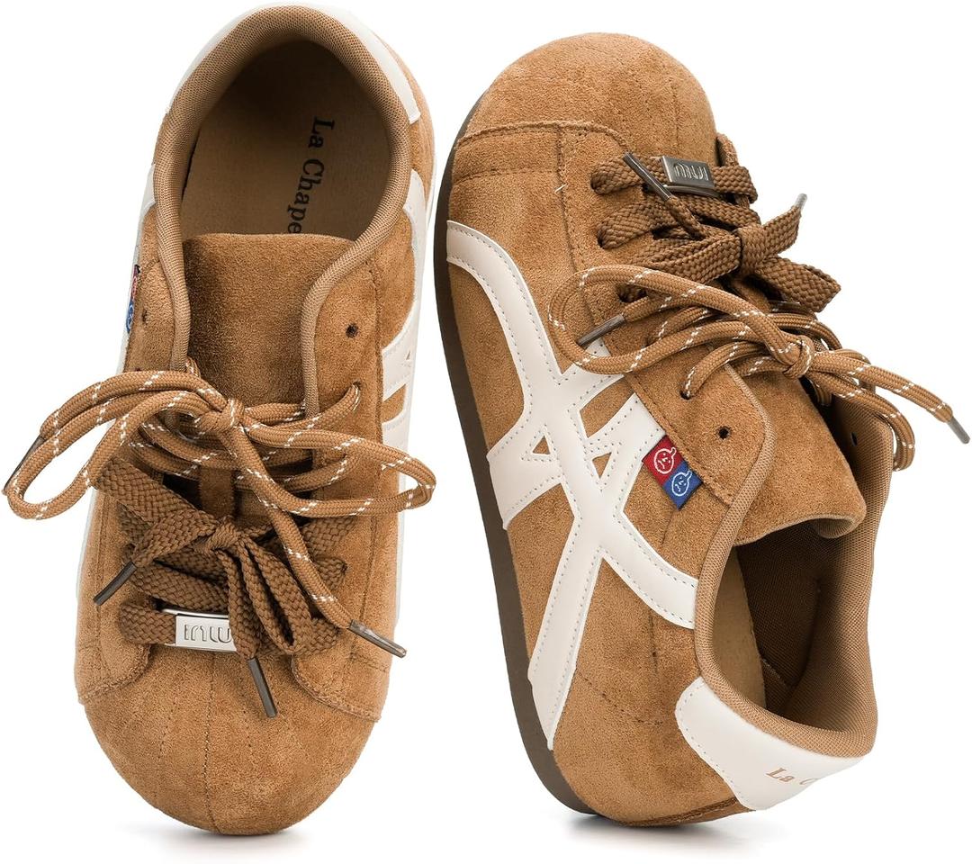 La Chapelle Women's Retro Fashion Sneakers Low Top Casual Walking Shoes