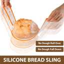 4 x Silicone Bread Sling for Dutch Oven, Non-Stick & Easy to Clean Bread Baking Mat, 2 Pcs Reusable Bread Sling with Long Handle, Easy to Transfer Sourdough Bread, Round